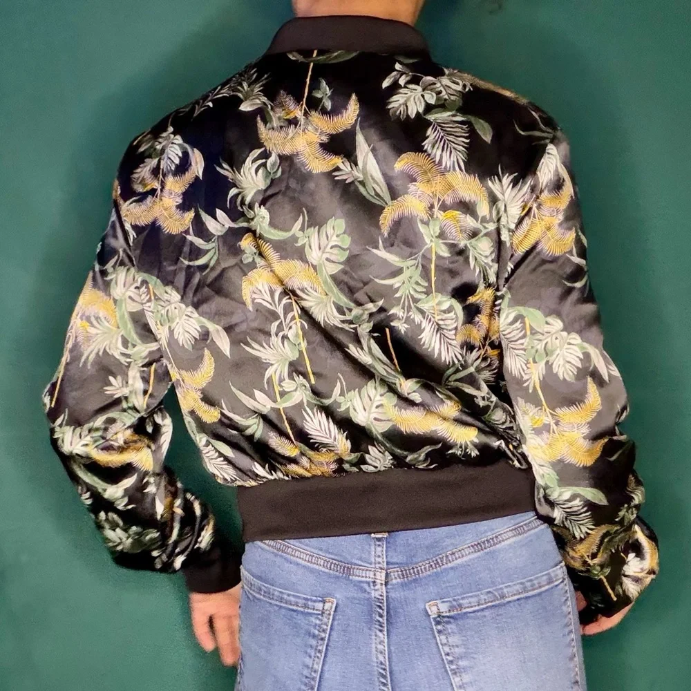 Black Victoria’s Secret Shiny Chinoiserie Bomber Jacket - Picture 5 of 5